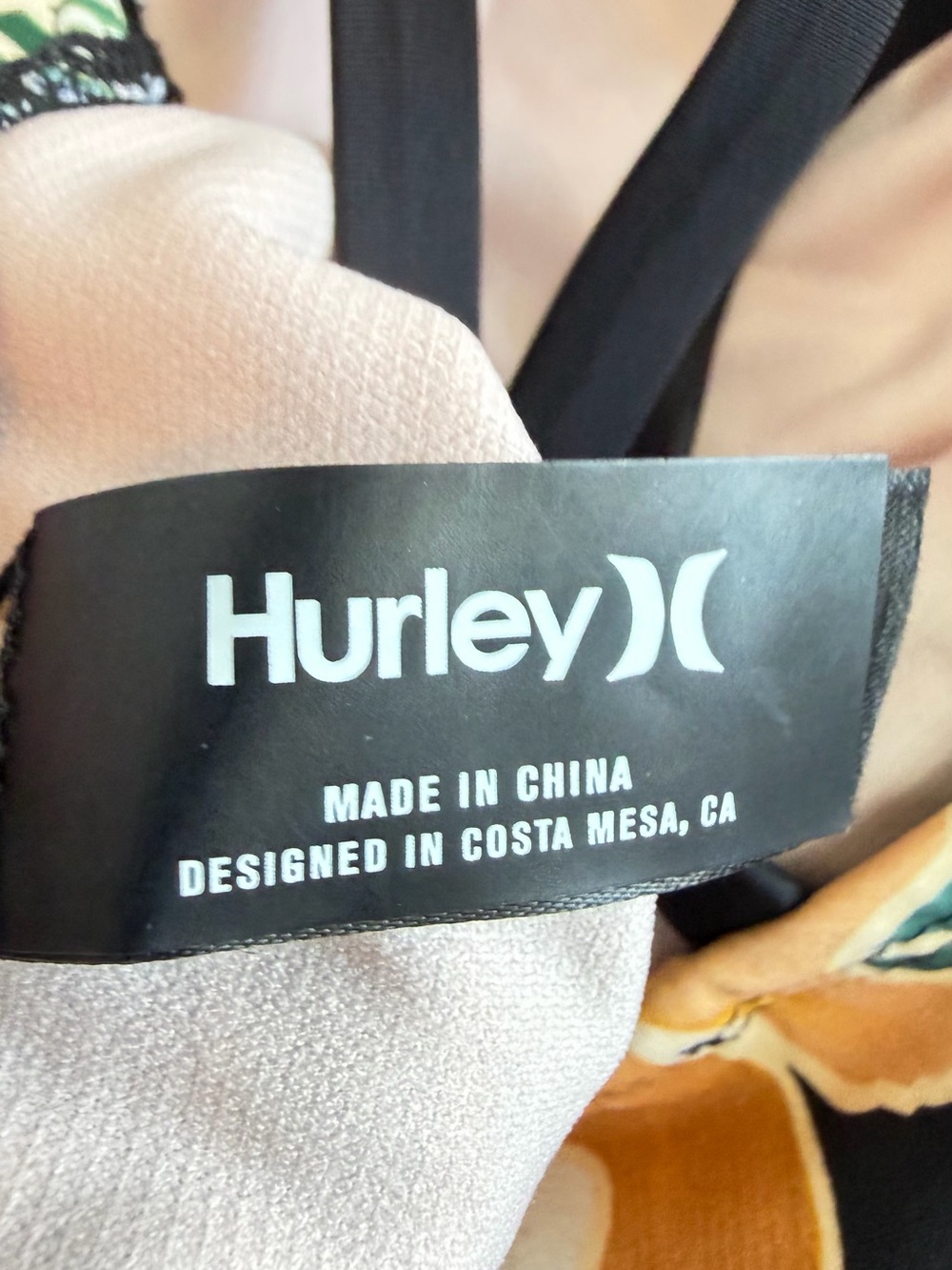 Hurley Black One-Piece Swimsuit with Tropical Floral Print - Picture 4 of 6